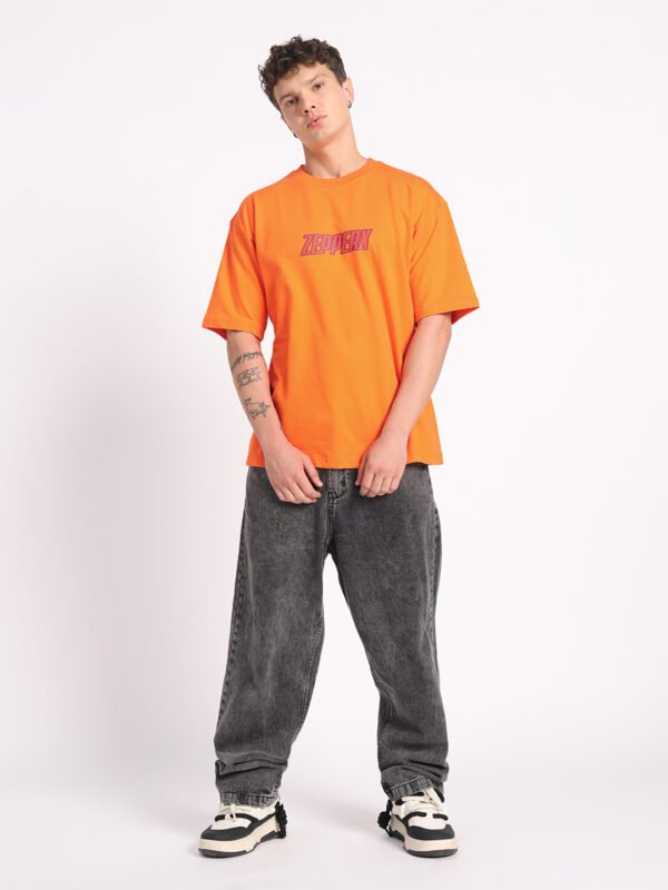 Z E P P E R X Oversized Orange Graphic Tee – ZepperX