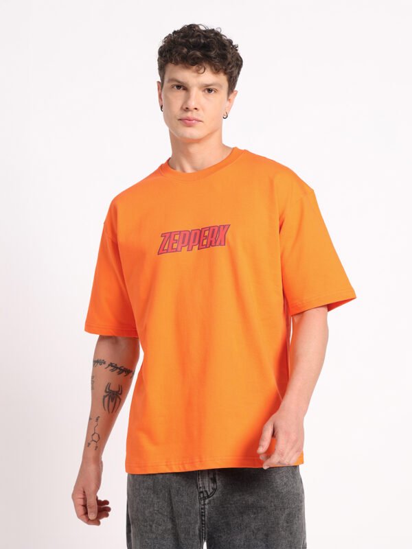 Z E P P E R X Oversized Orange Graphic Tee – ZepperX